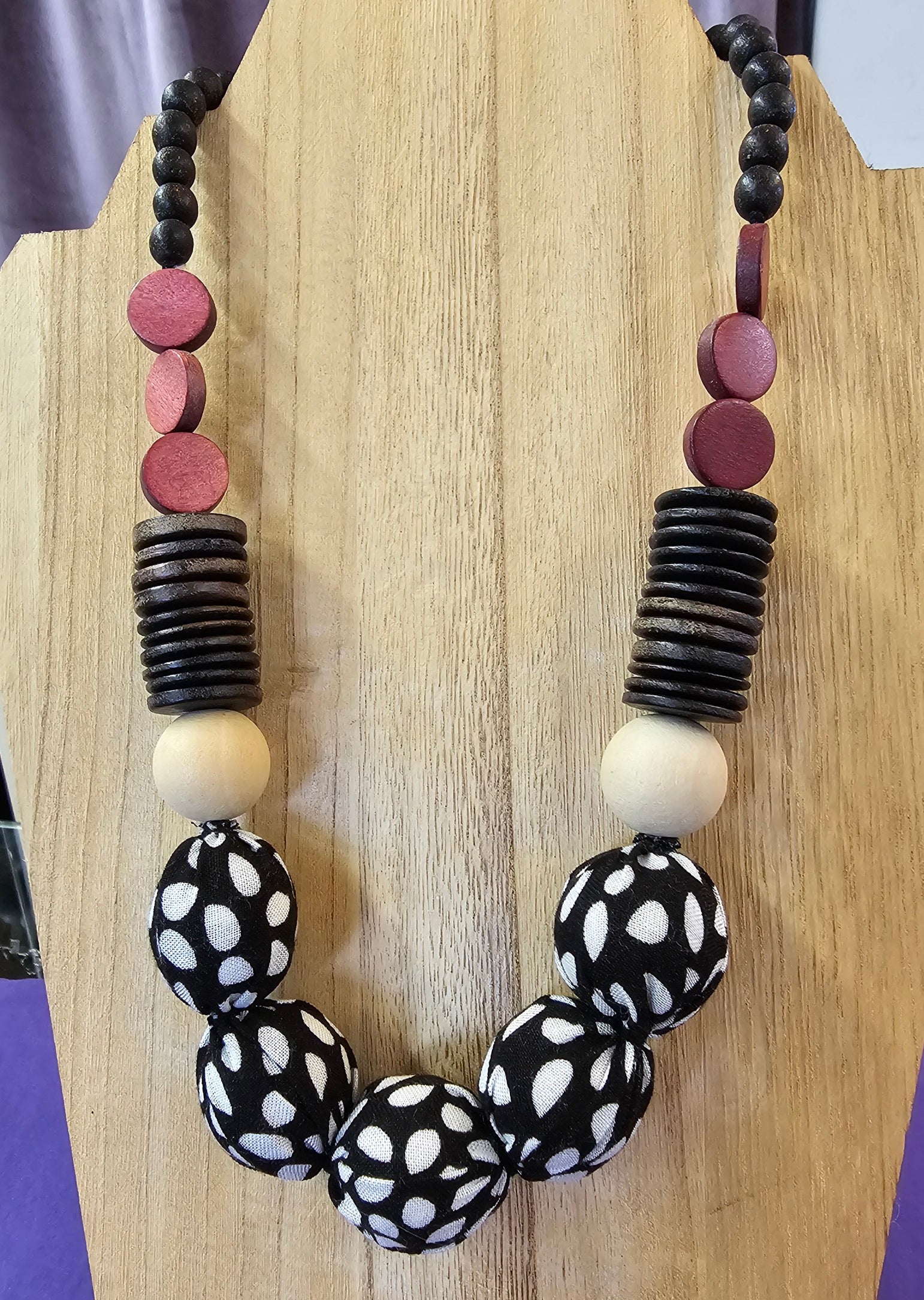 Fun Black and Red Bobble Necklace