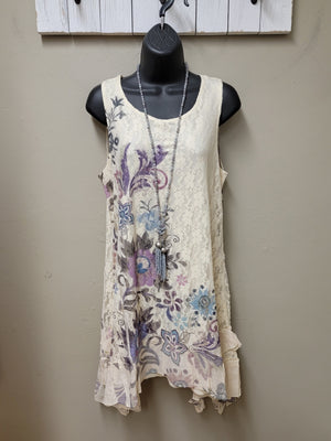 Gorgeous Lace Dress with Lavender Floral
