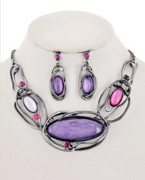3 Color Ways - Fun Dimensional Necklace and Earring Sets