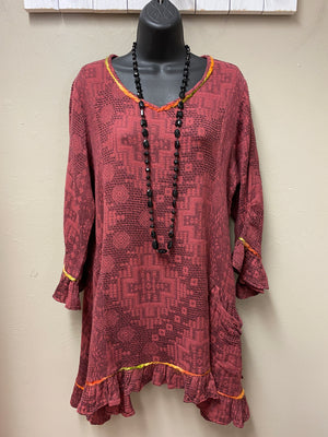 2 Color Ways - Lovely V-Neck Tunic in Cozy Cotton with Pockets - You-nique Bou-tique
