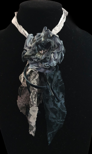 Medium - Vintage-Inspired Handcrafted Fabric Flower Brooch/Necklace