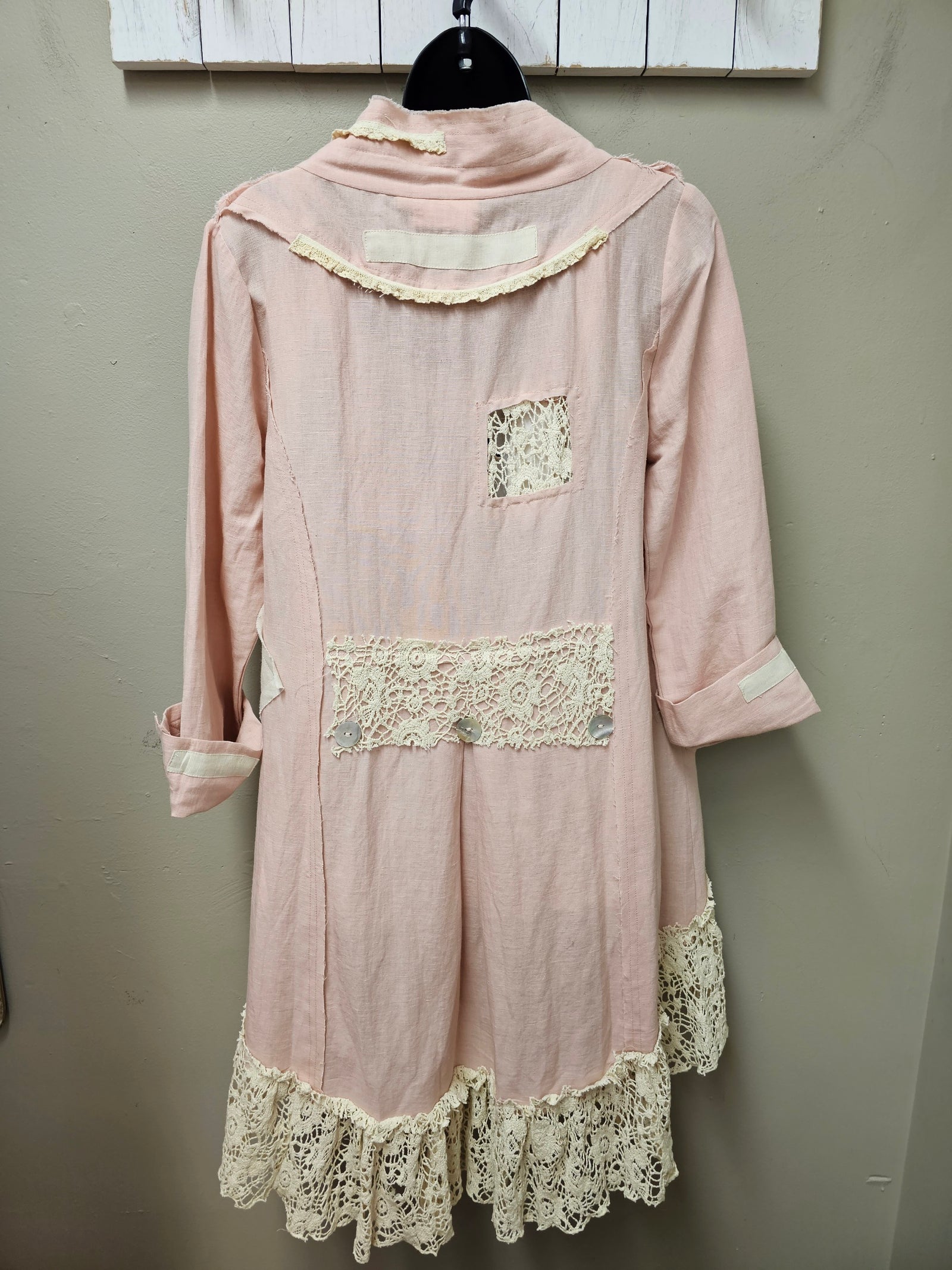 Vintage-inspired Jacket with Lace and Patches