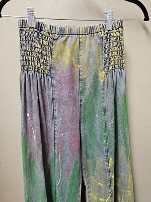 Fun and Colorful Paint Splattered Denim Pants