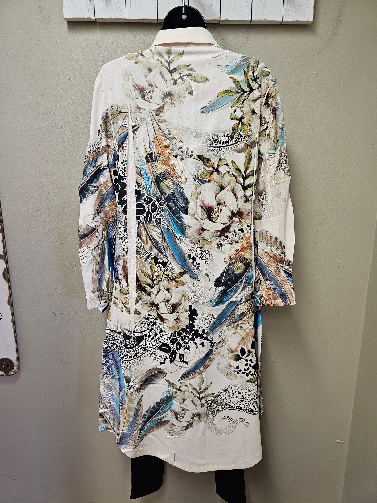 Exquisite Colorful Feathers & Floral Lace Jacket with Pockets