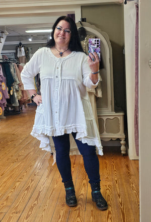 2 Colorways - Dreamy and Flowy Hi-Lo Tunic Top