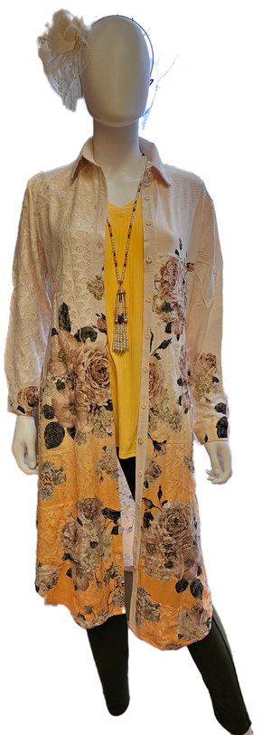 Stunning  Lace Yellow Jacket with Pockets