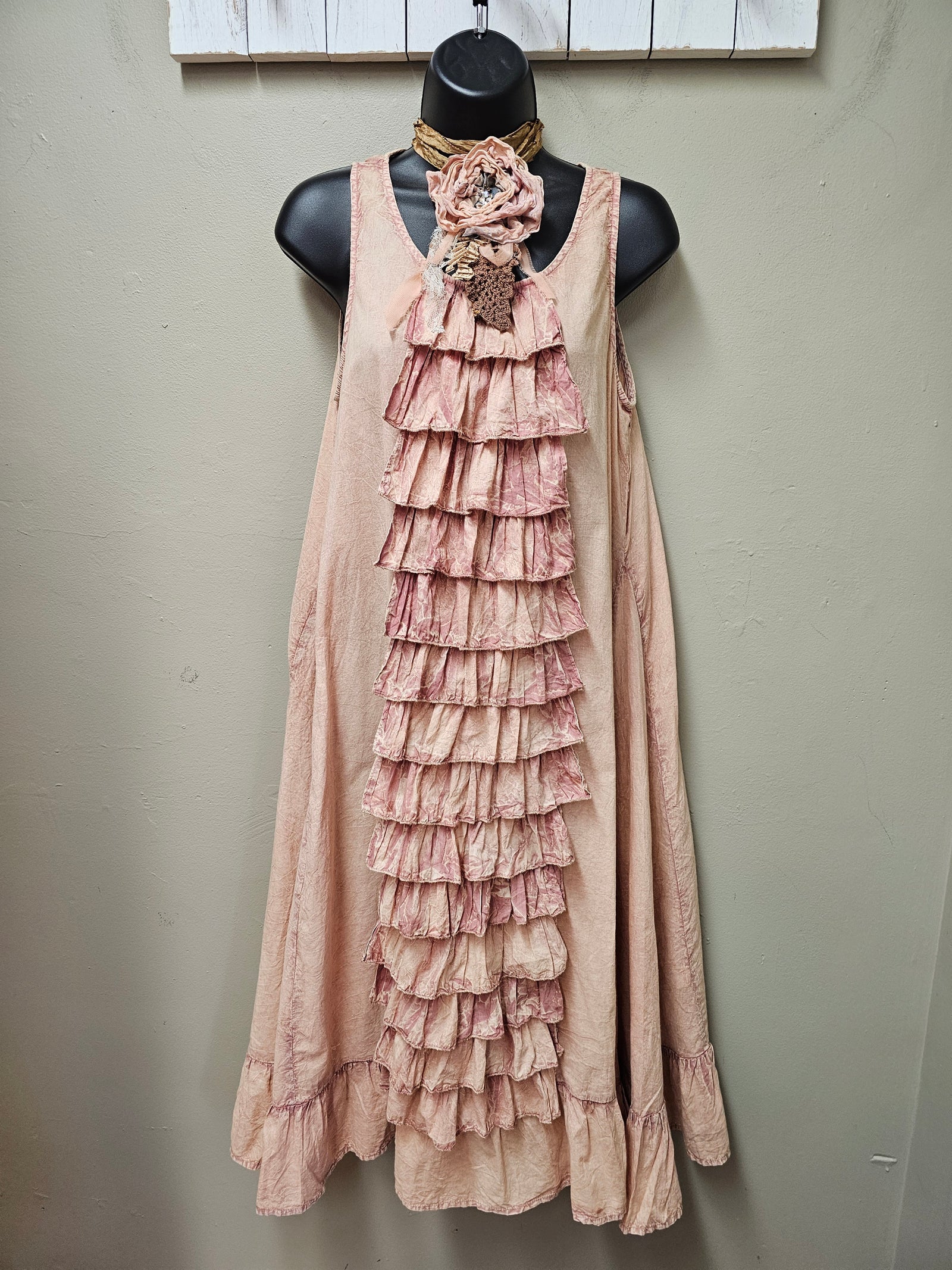 FINAL SALE was $134.99 - Romantic Front Ruffled Pink Dress