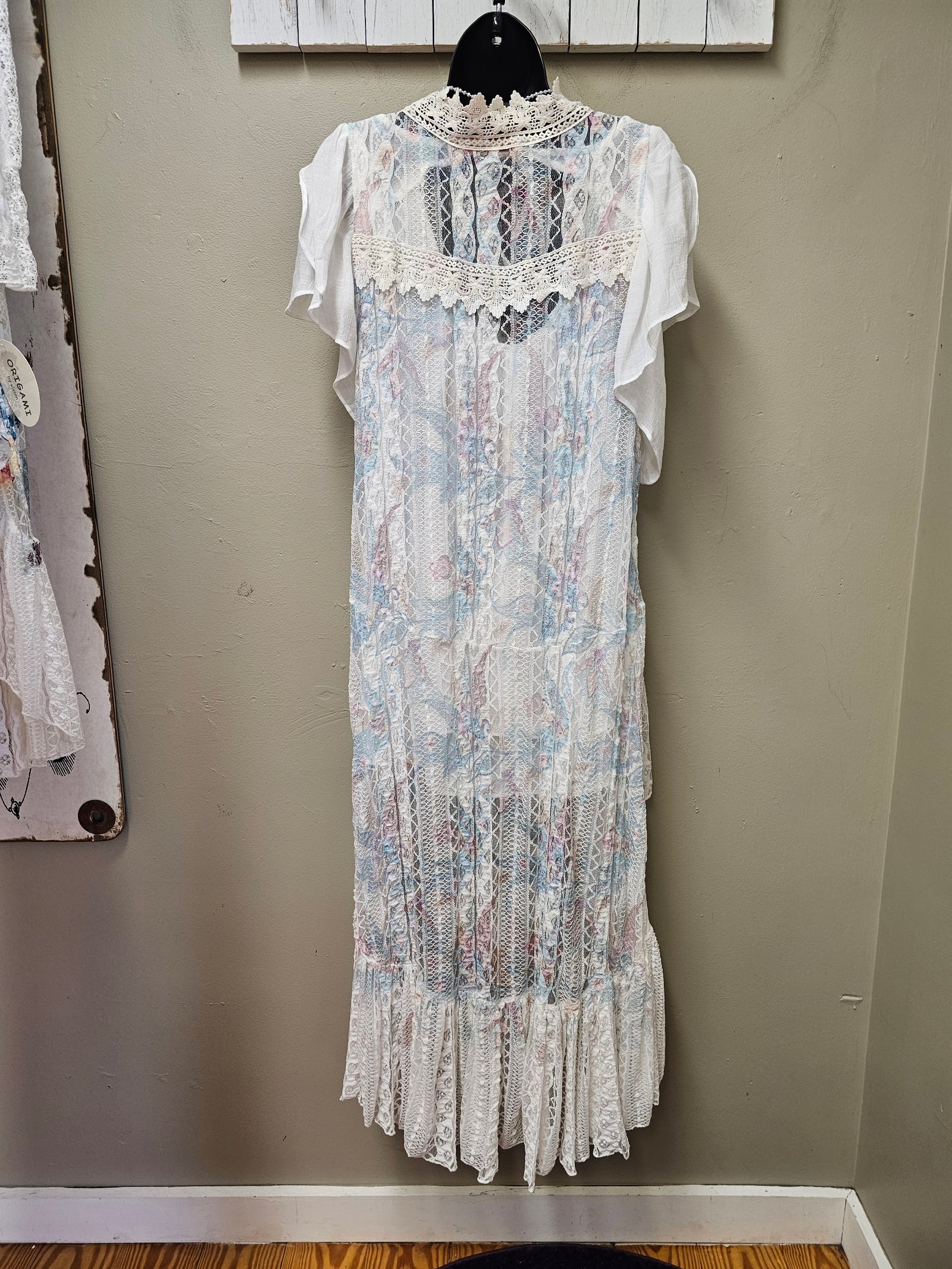 Soft Pastels on this Gorgeous Lace Vest