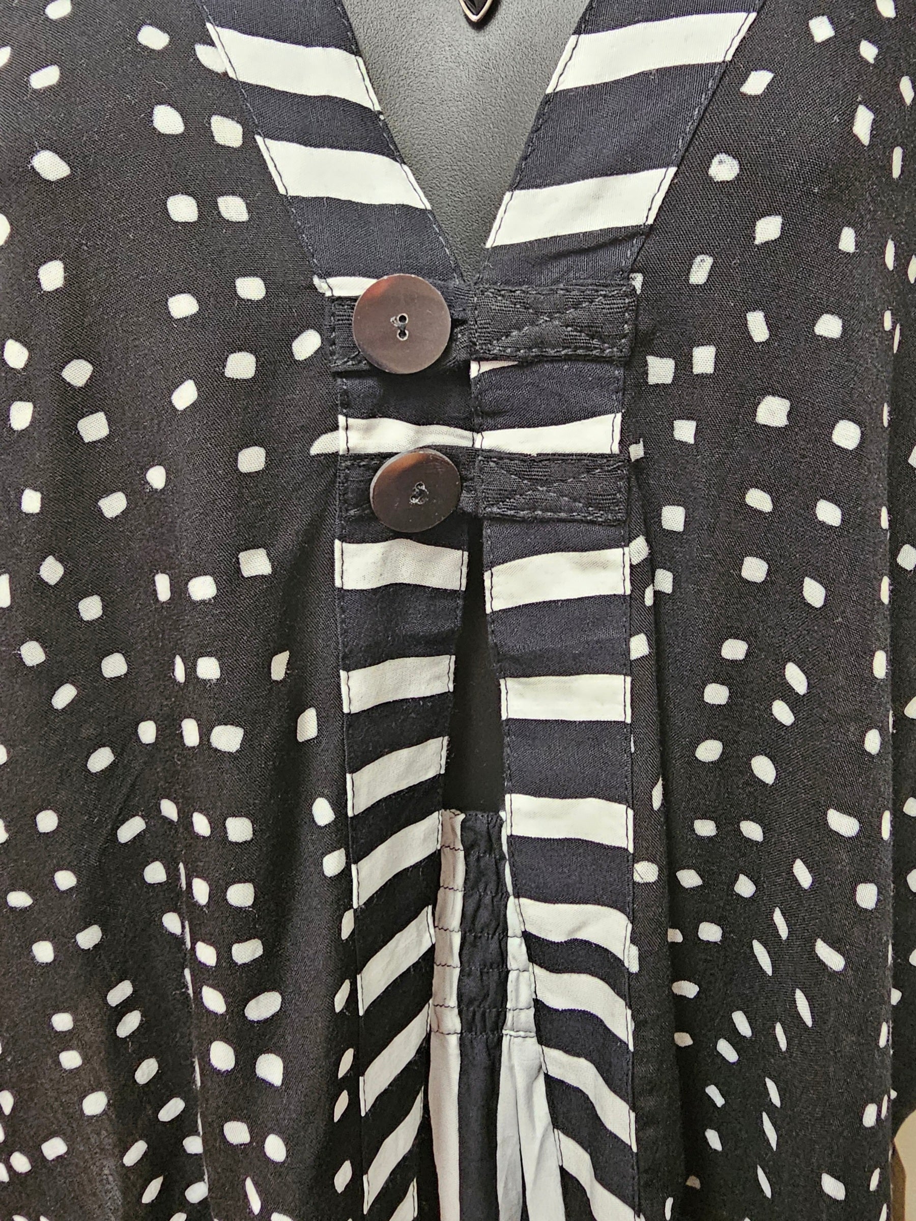 Fun Short Black and White Spots & Stripes Jacket