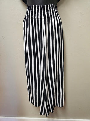 Fun Large Striped Pants with Elastic Waistband