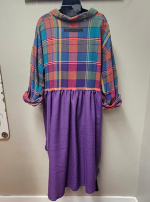 Plaid and Purple Cardigan/Jacket Seams by Sarah