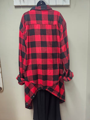 Black and Red Buffalo Plaid Cardigan/Jacket Seams by Sarah