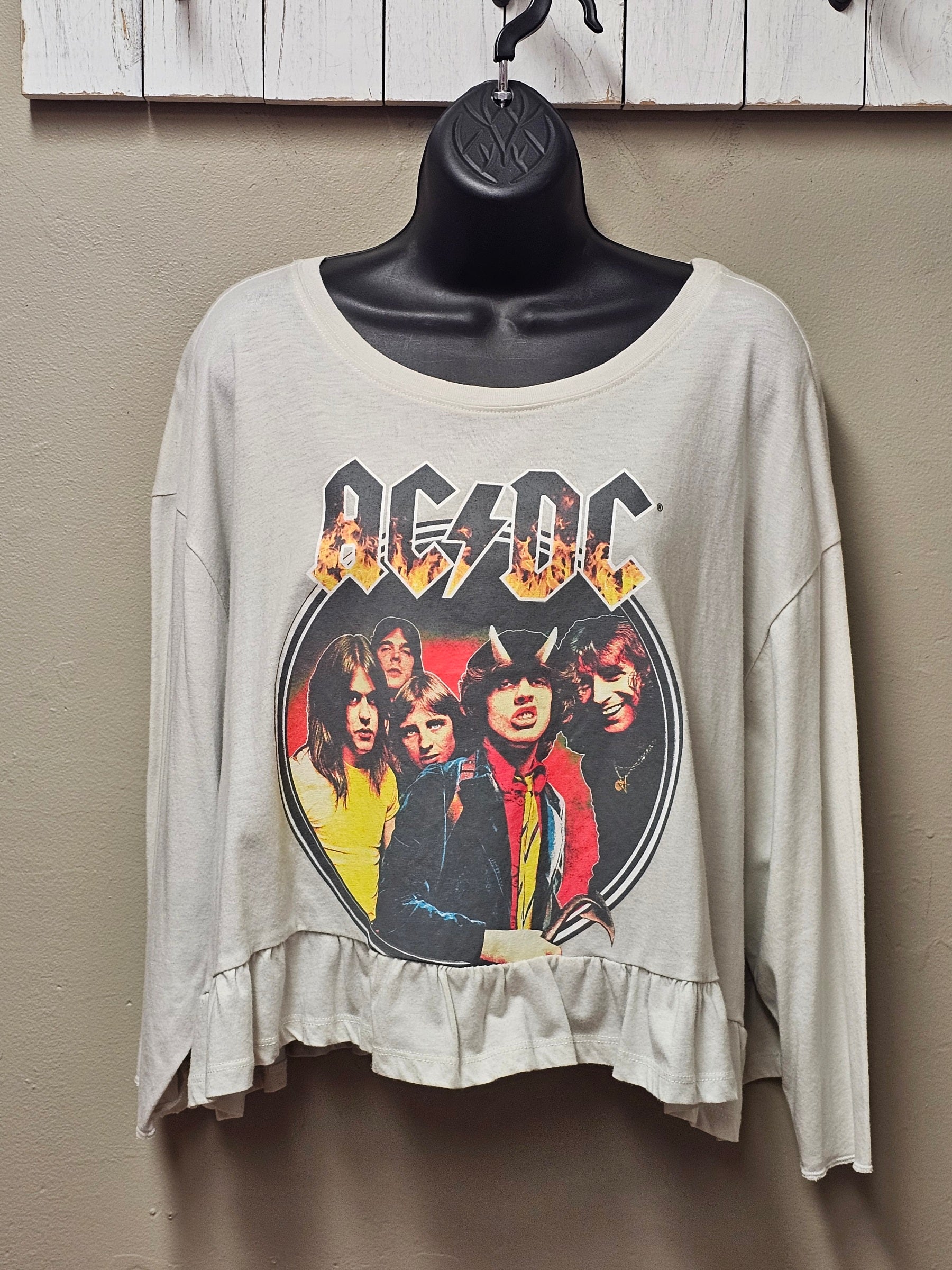 ACDC Rock Band Ruffled Bottom Tee Seam by Sarah