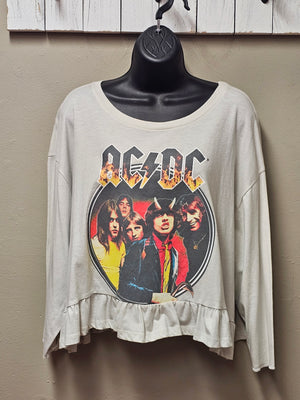 ACDC Rock Band Ruffled Bottom Tee Seam by Sarah