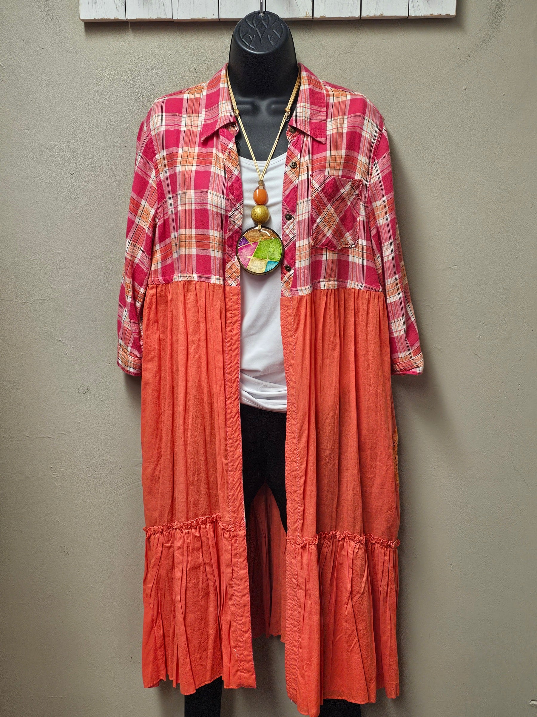 Gorgeous Pink and Orange  Cardigan/Jacket Seams by Sarah