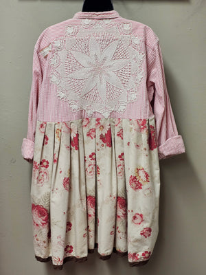 Romantic Pink with Roses Cardigan/Jacket Seams by Sarah