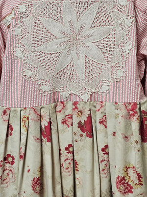 Romantic Pink with Roses Cardigan/Jacket Seams by Sarah