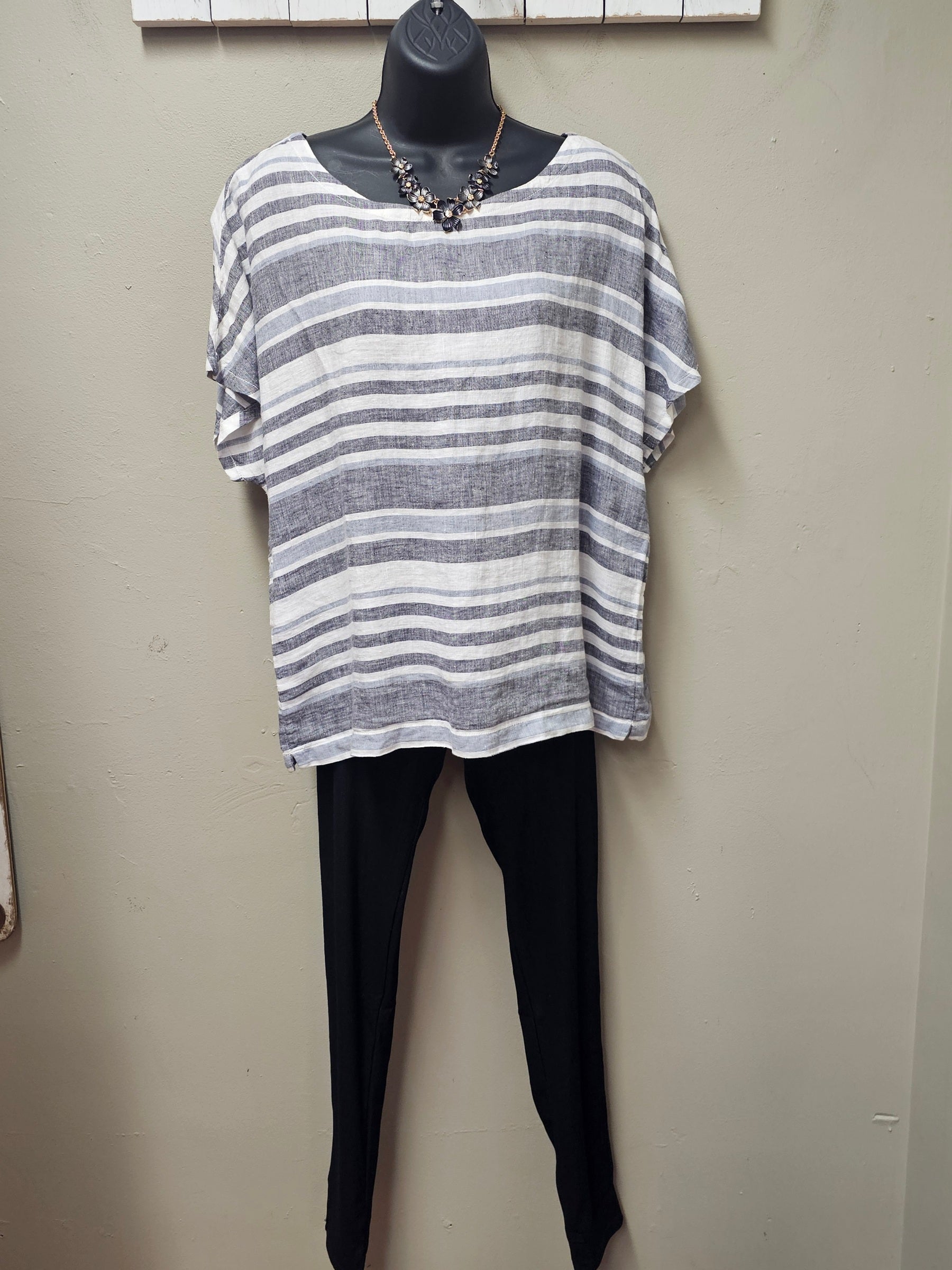 Cute Grey and White Striped Top Seams by Sarah