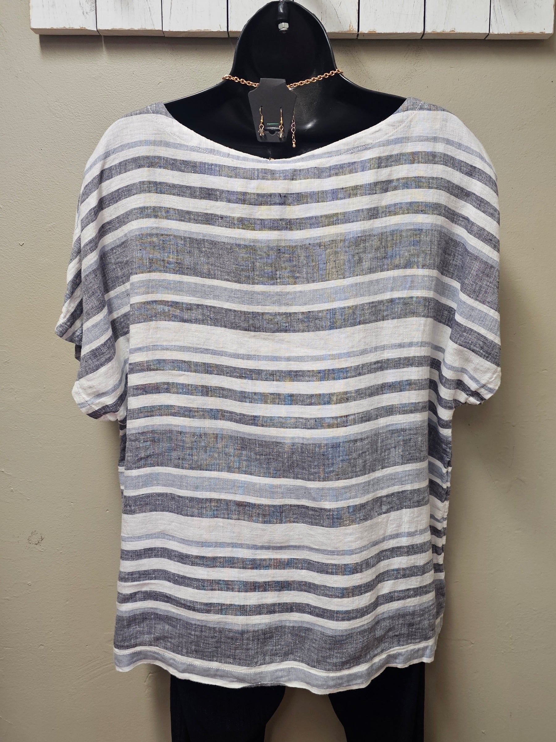 Cute Grey and White Striped Top Seams by Sarah