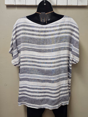 Cute Grey and White Striped Top Seams by Sarah