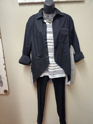 Light Weight Black and Grey Cardigan/Jacket Seams by Sarah