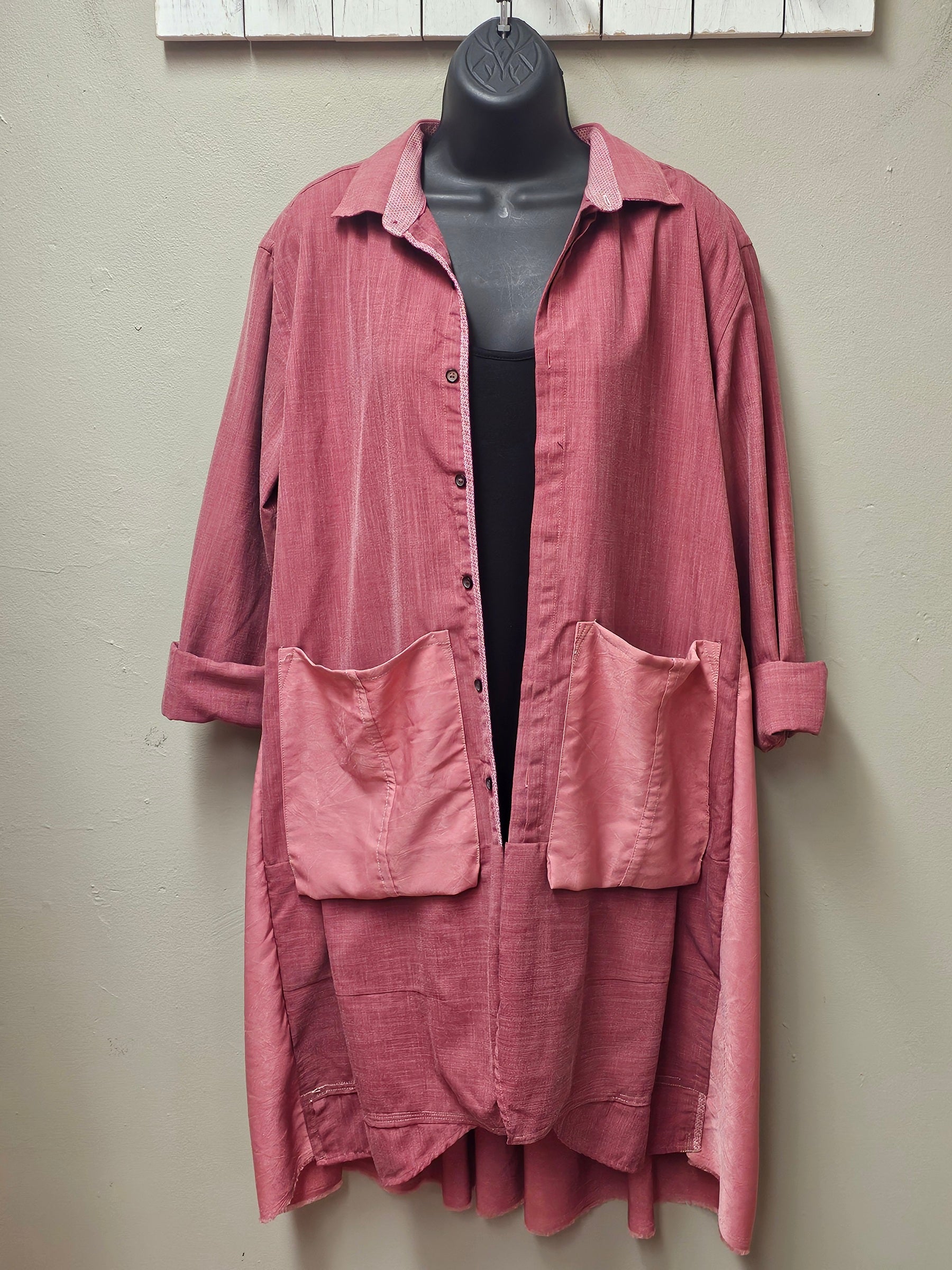 Gorgeous Rose Colored Cardigan/Jacket Seams by Sarah