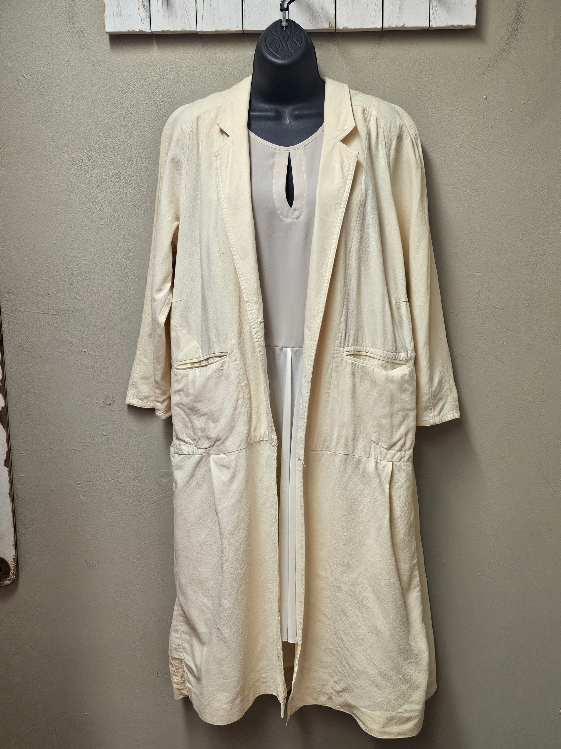 Beautiful Solid Ivory Fabric Cardigan/Jacket Seams by Sarah