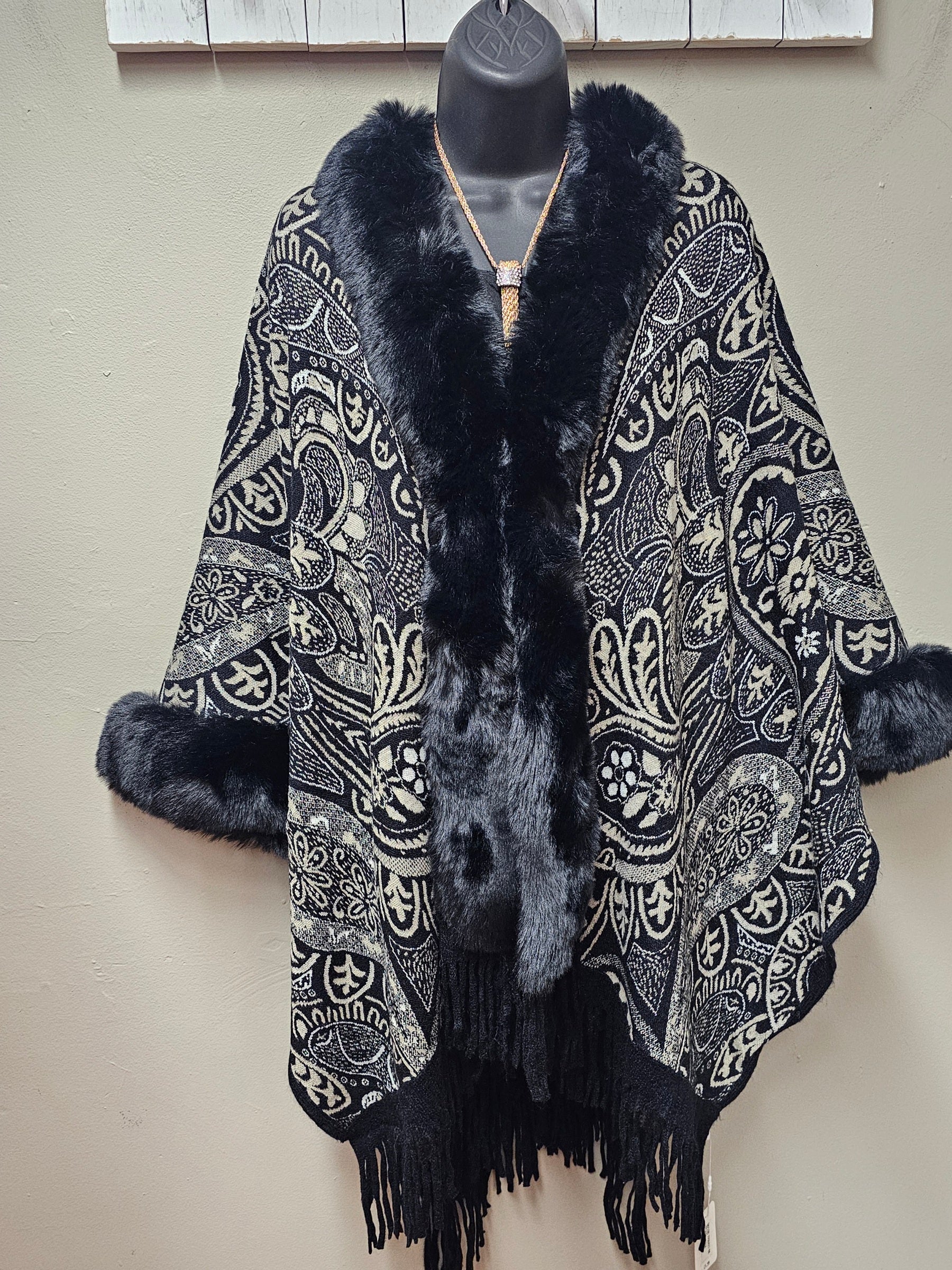 Elegant Faux Fur Cape