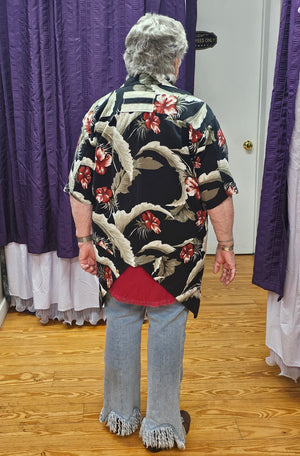 New - Fun Black and Burgundy Cardigan/Jacket Seams by Sarah