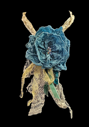 Medium - Vintage-Inspired Handcrafted Fabric Flower Brooch/Necklace