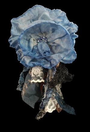 Large - Vintage-Inspired Handcrafted Fabric Flowers Brooch/Necklace