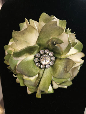 SALE was $34.99 Bohemian Style Handcrafted Fabric Flowers Brooch/Necklace