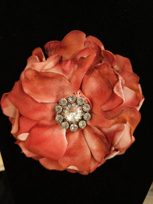 SALE was $34.99 Bohemian Style Handcrafted Fabric Flowers Brooch/Necklace