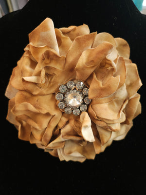 SALE was $34.99 Bohemian Style Handcrafted Fabric Flowers Brooch/Necklace