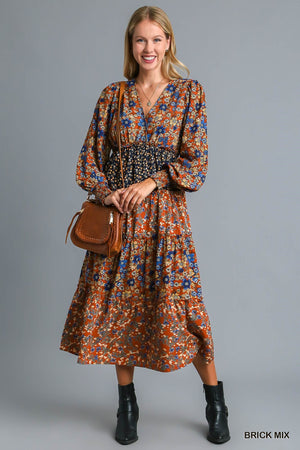RESTOCKED 2 Color Ways - Beautiful Country Vibe Dress in Fall Florals Plus Also
