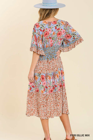 Beautiful Mixed Floral Print Dress