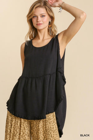 7 Color Ways  - Springy and Fun Tank with Frayed Hem