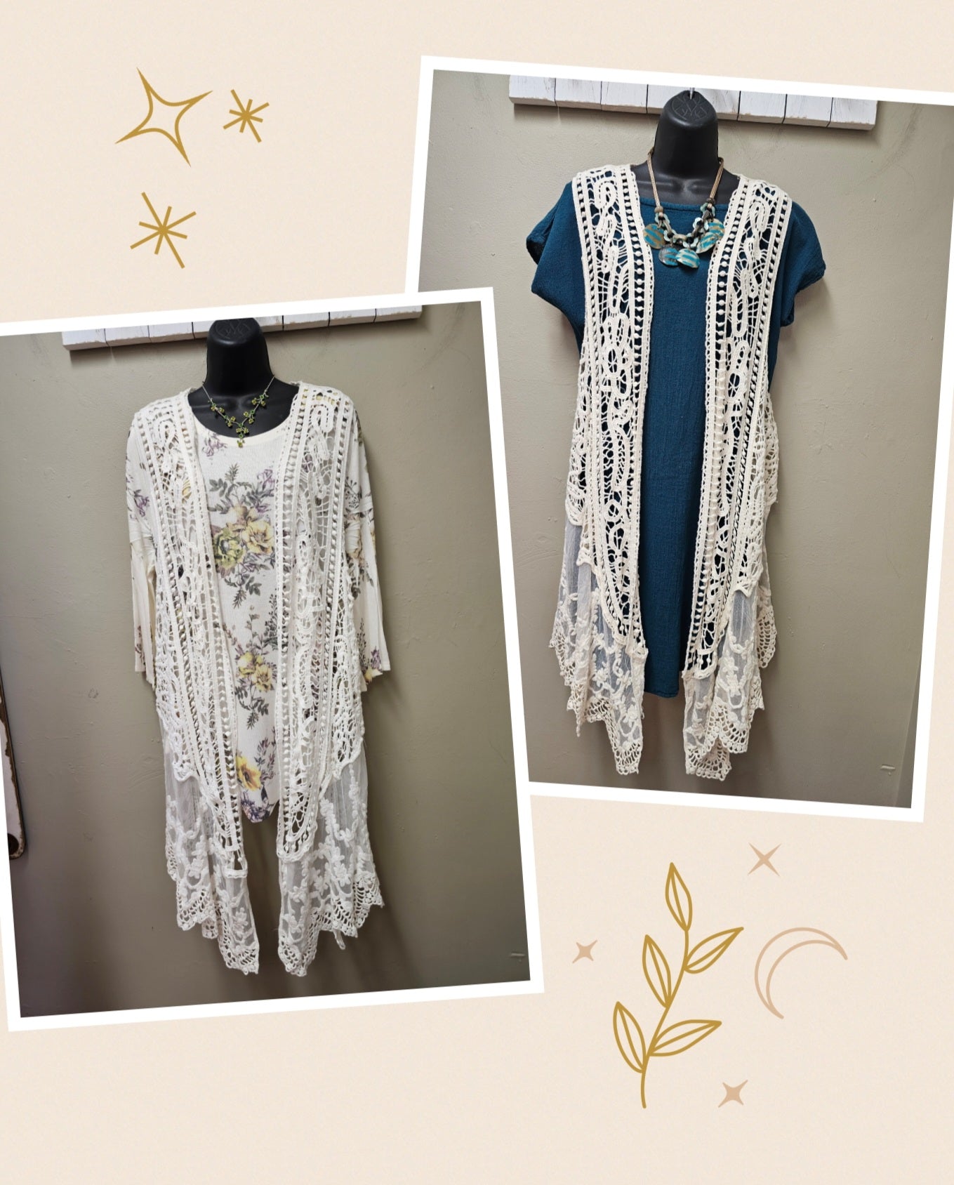 2 Color Ways - Romantic Lace Vest