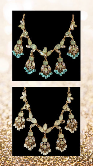 FINAL SALE was $29.99 - 2 Color Ways - Delicate Crystals and Beaded Necklace