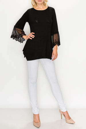 5 Color Ways  - Soft Tops with Lace Bell Sleeves