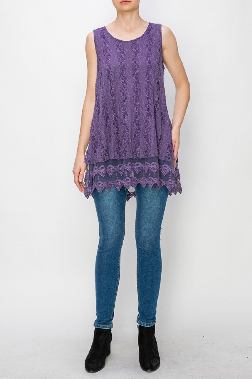 Purple Layered Lace Tunic