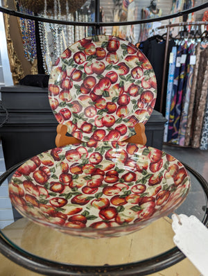 Apple Print Bowl & Plate Set