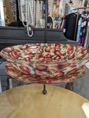 Apple Print Bowl & Plate Set