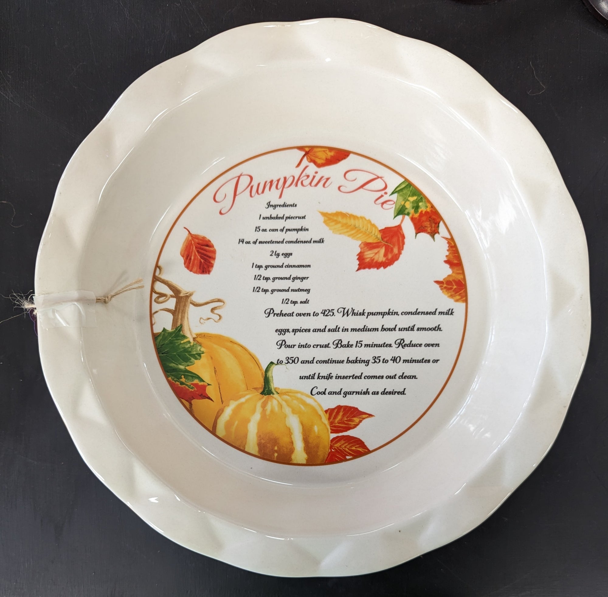 Pumpkin Pie Recipe Pie Plate