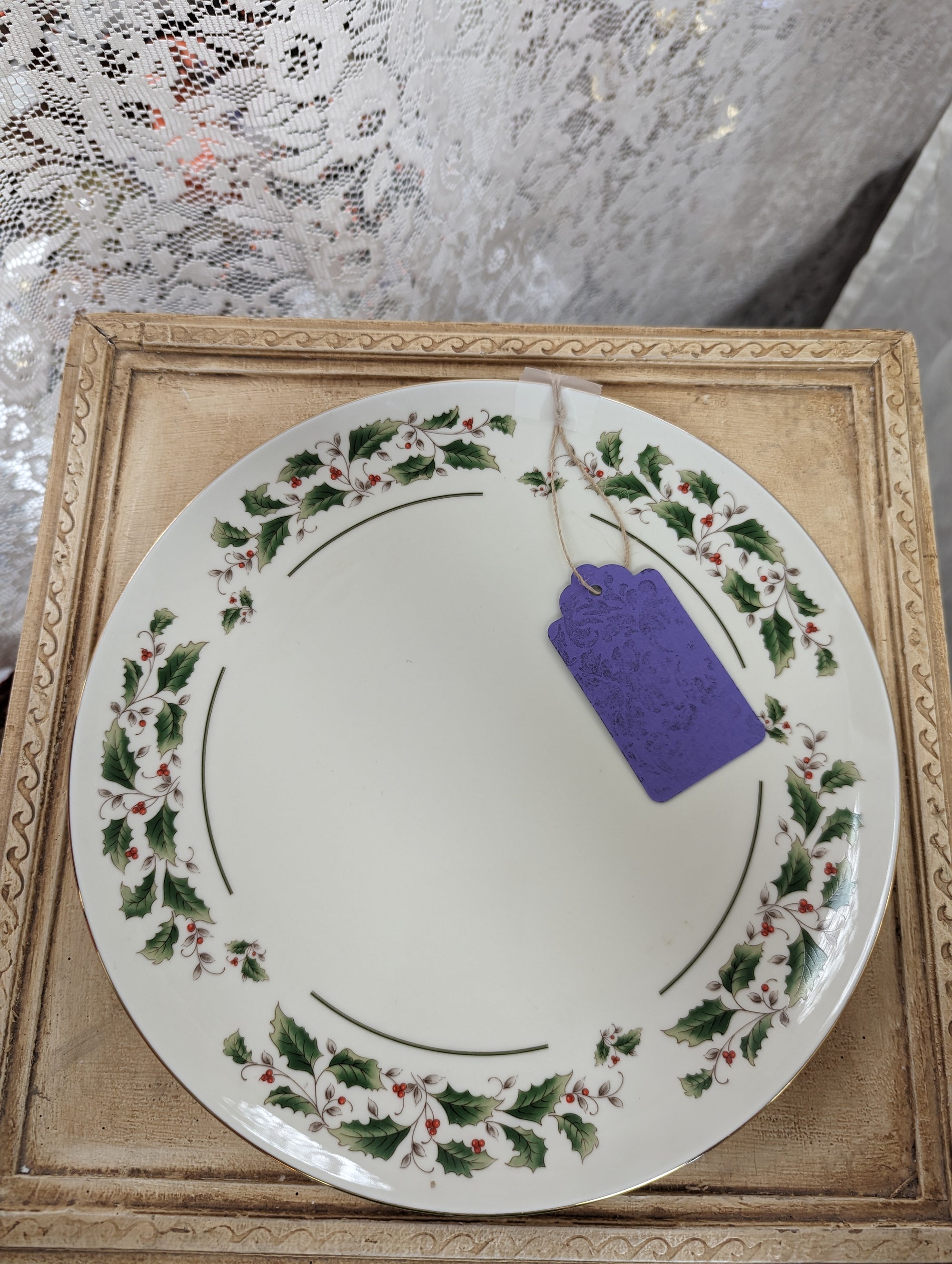 Vintage Fine China Japan Holly Holiday Plate