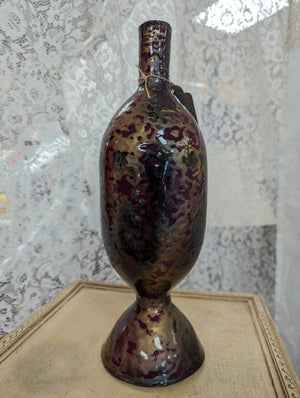Tall Plum Gold Ceramic Vase