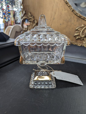 Vintage Covered Glass Dish