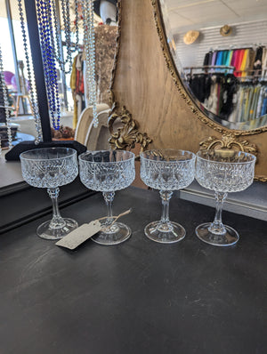 Set of Four Vintage Cristal D'Arques Longchamp Tall Sherbet Glasses
