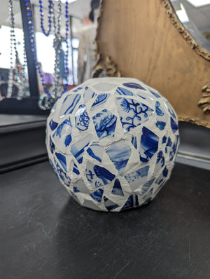 Blue & White Mosaic Vase
