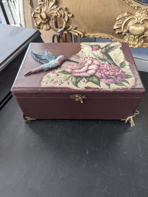 Upcycled Box w/Lid Decoupage, Mould, Added Feet